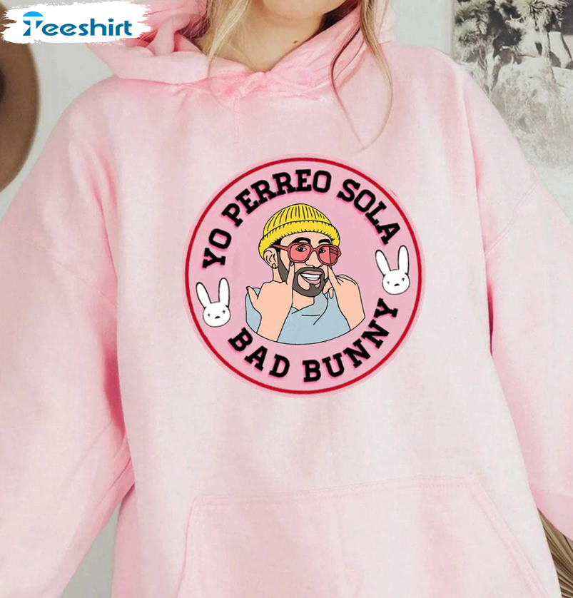 Yo Perreo Sola Bad Bunny Shirt, Valentines Unisex T-shirt Short Sleeve