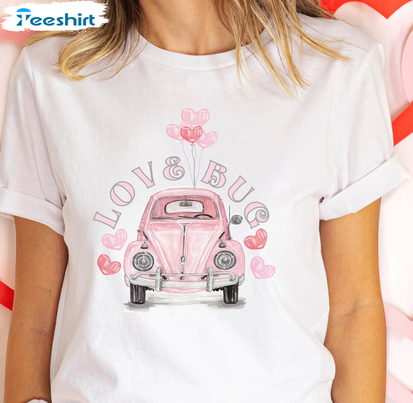 Cute Love Bug Valentine Shirt, Funny Valentine Crewneck Unisex Hoodie