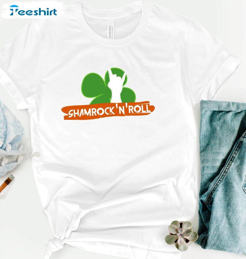 Shamrock And Roll Vintage Shirt, Team Irish Short Sleeve Crewneck