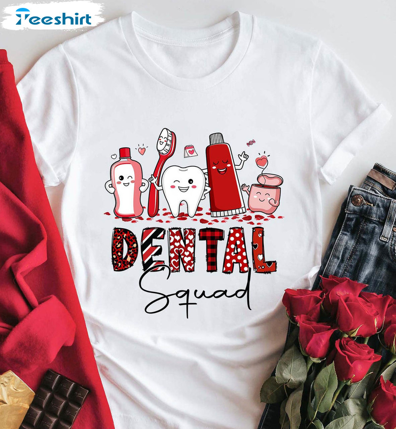 Happy Valentines Dental Squad Shirt,One Loved Dentist Short Sleeve Unisex T-shirt