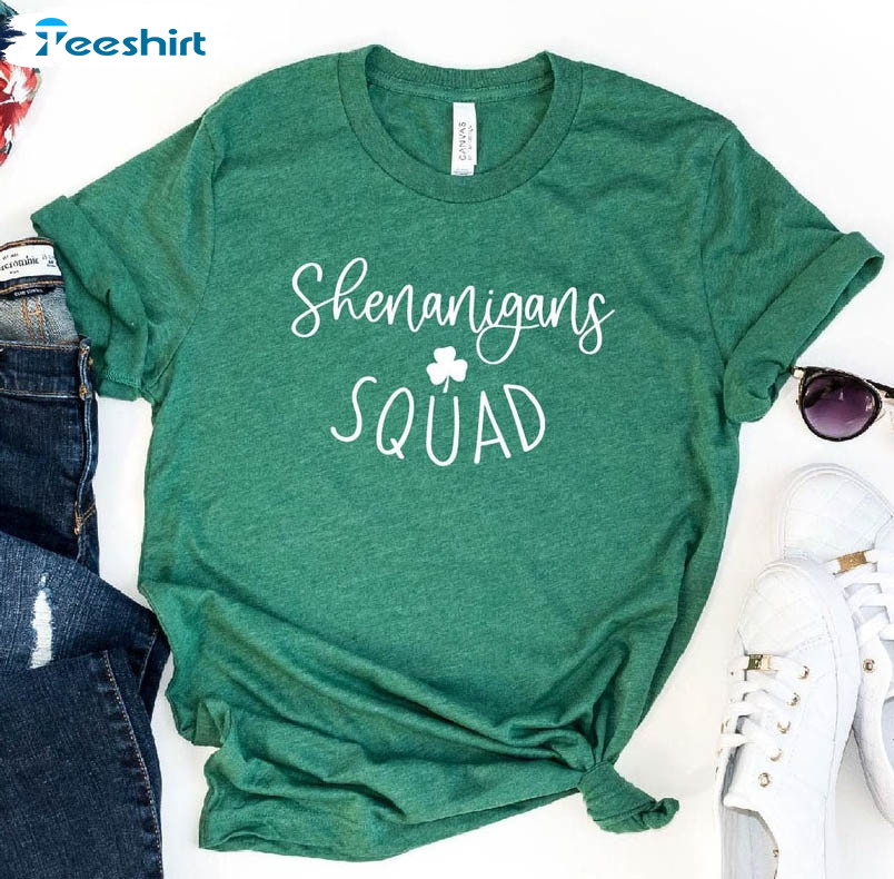 Shenanigans Squad Shirt, Irish St Patricks Day Crewneck Unisex T-shirt