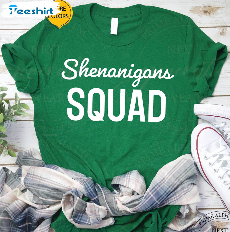 Shenanigans Squad Vintage Shirt, Saint Patty Day Lucky Unisex T-shirt Short Sleeve