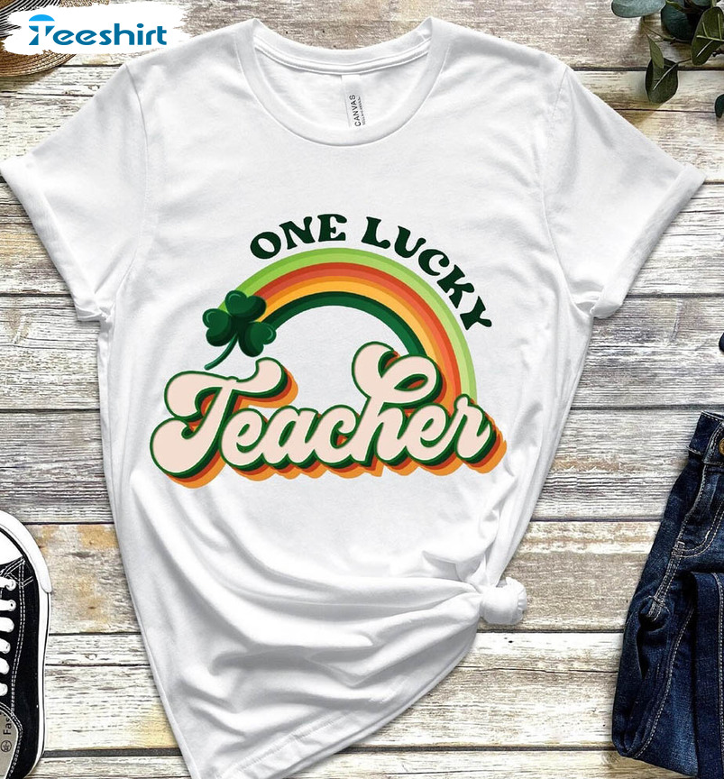 Retro One Lucky Teacher Shirt, Vintage St Patricks Day Unisex T-shirt Tee Tops