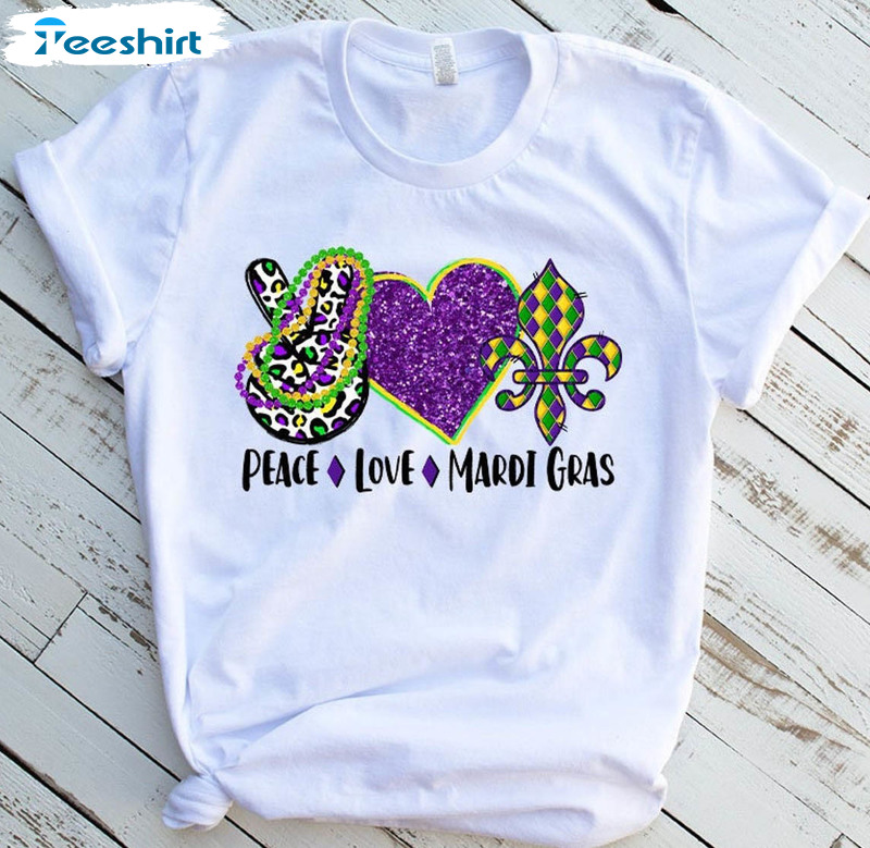 Peace Love Mardi Gras Vintage Shirt, Love Long Sleeve Sweatshirt