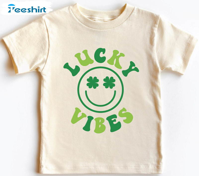 Lucky Vibes Kids Shirt, Lucky St Patrick's Day Unisex Hoodie Long Sleeve