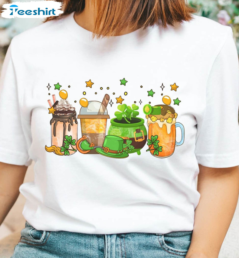 St Patricks Day Coffee Vintage Shirt, Cute Hoodie Tee Tops
