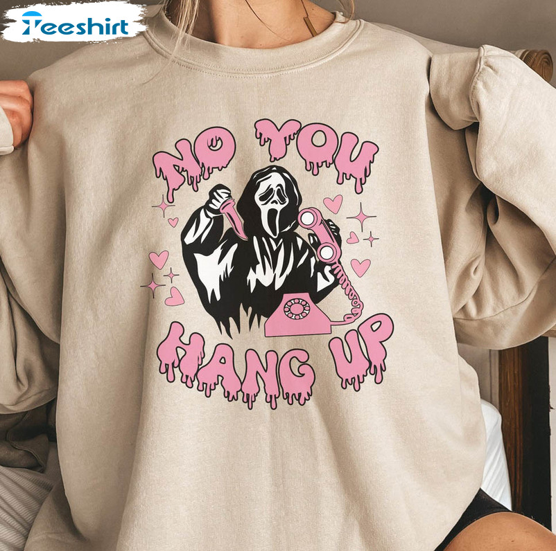 Scream No You Hang Up Shirt, Ghostface Valentine Short Sleeve Tee Tops
