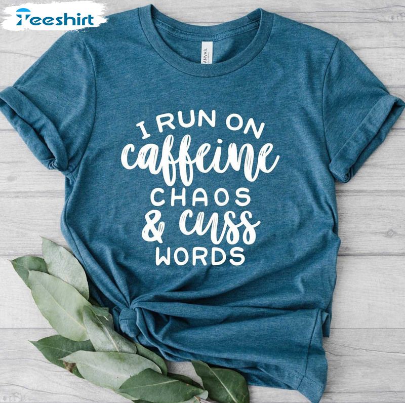 I Run On Caffeine husky Hair Cuss Words' Men's T-Shirt