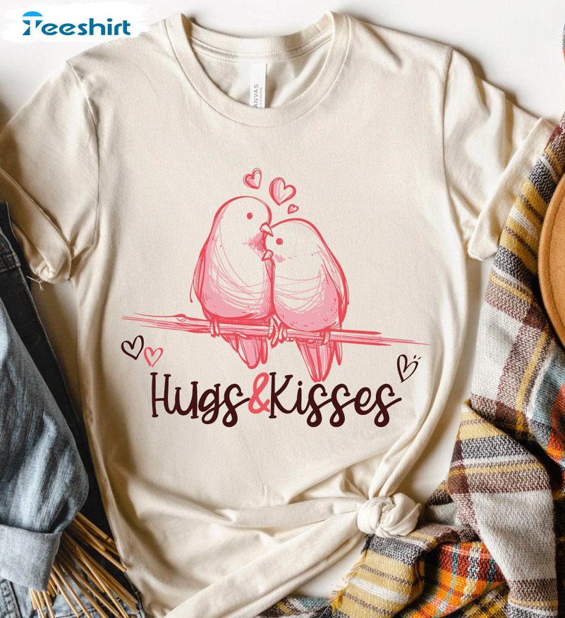 Hugs And Kisses Love Shirt, Valentines Day Short Sleeve Tee Tops