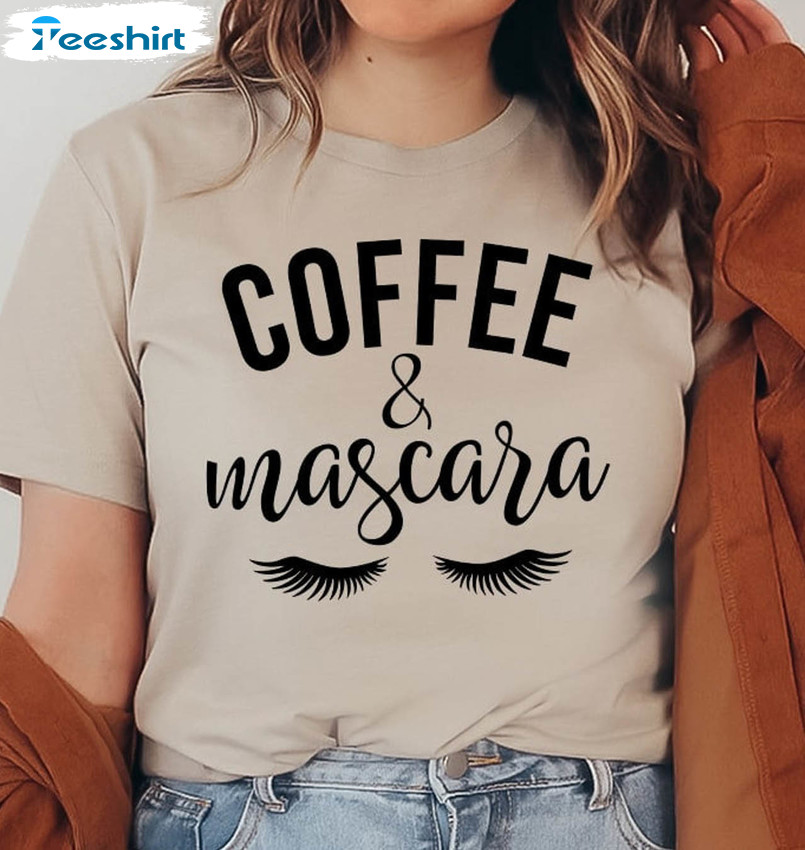 Coffee And Mascara Vintage Shirt, Funny Short Sleeve Unisex Hoodie