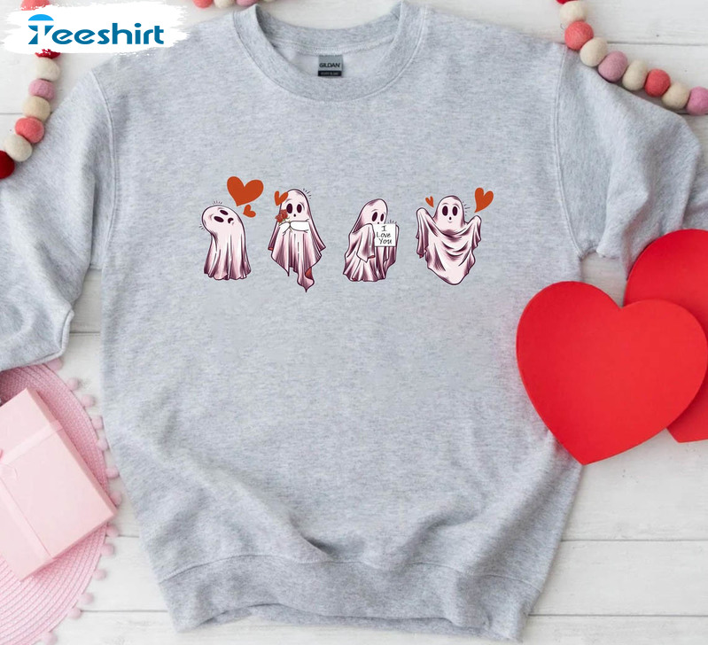 Ghost Valentines Day Shirt , Funny Unisex T-shirt Long Sleeve