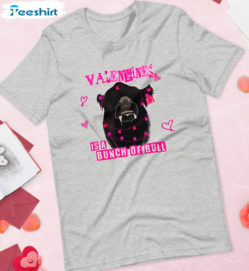 Valentine's Is A Bunch Of Bull Trendy Shirt, Show Cattle Long Sleeve Unisex Hoodie