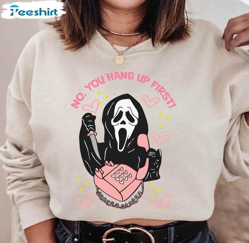 No You Hang Up Sweatshirt, Ghost Face Long Sleeve Unisex Hoodie