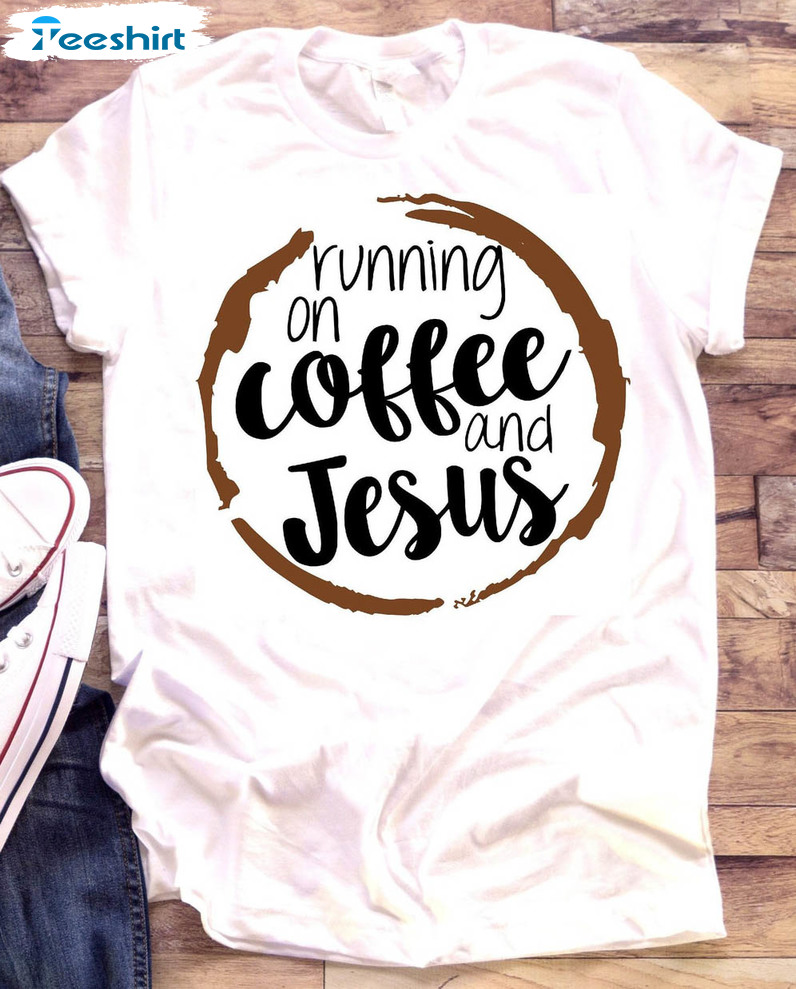 Running On Coffee And Jesus Shirt, Vintage Caffeine Long Sleeve Unisex Hoodie