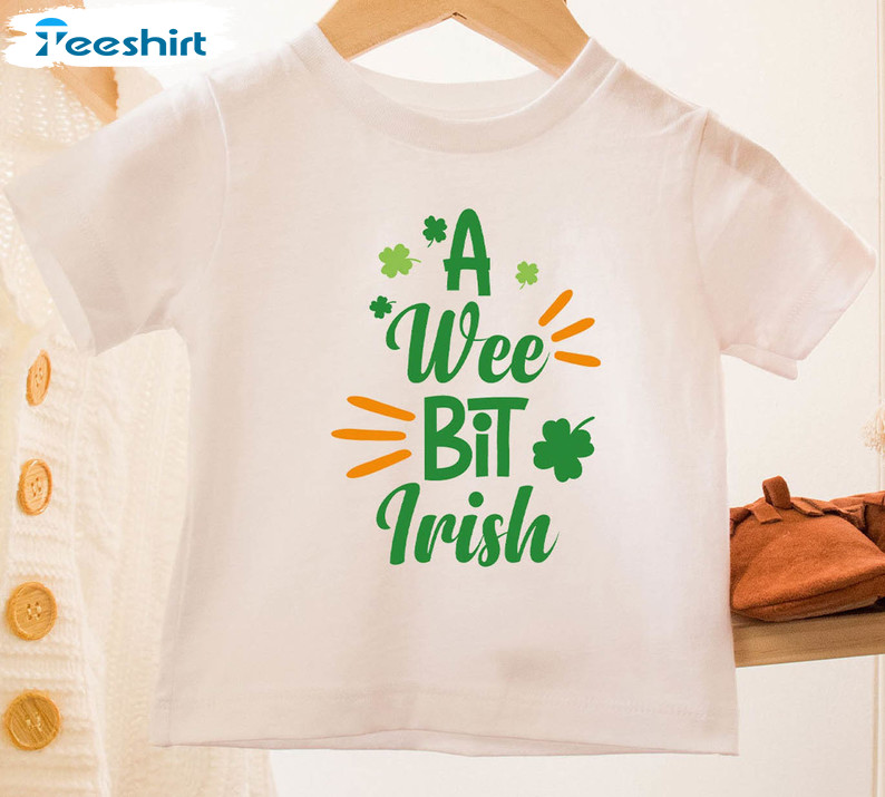 Wee Bit Irish Trendy Shirt, Lucky Baby Toddler Short Sleeve Unisex Hoodie