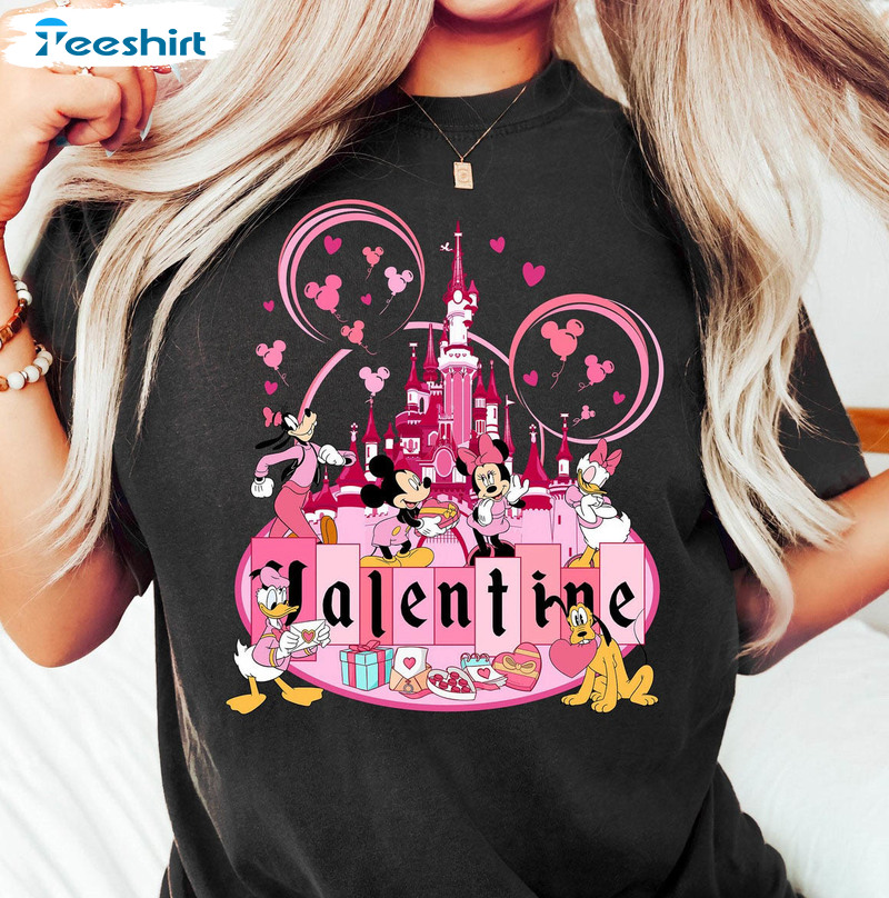Disneyland Valentines Day Shirt, Mickey And Friends Short Sleeve Unisex T-shirt