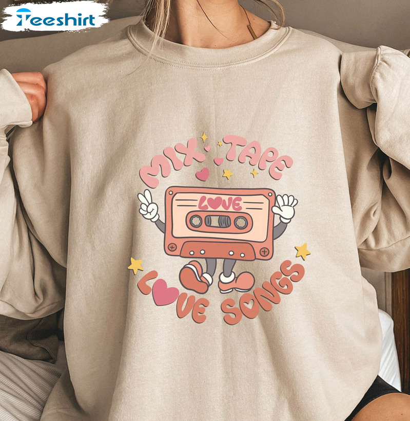 Mix Tape Love Song Funny Shirt, Valentines Day Unisex Hoodie Long Sleeve