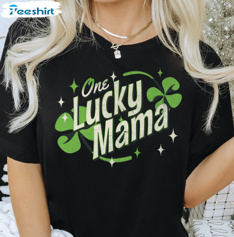 One Lucky Mama Vintage Shirt, Funny Long Sleeve Unisex T-shirt