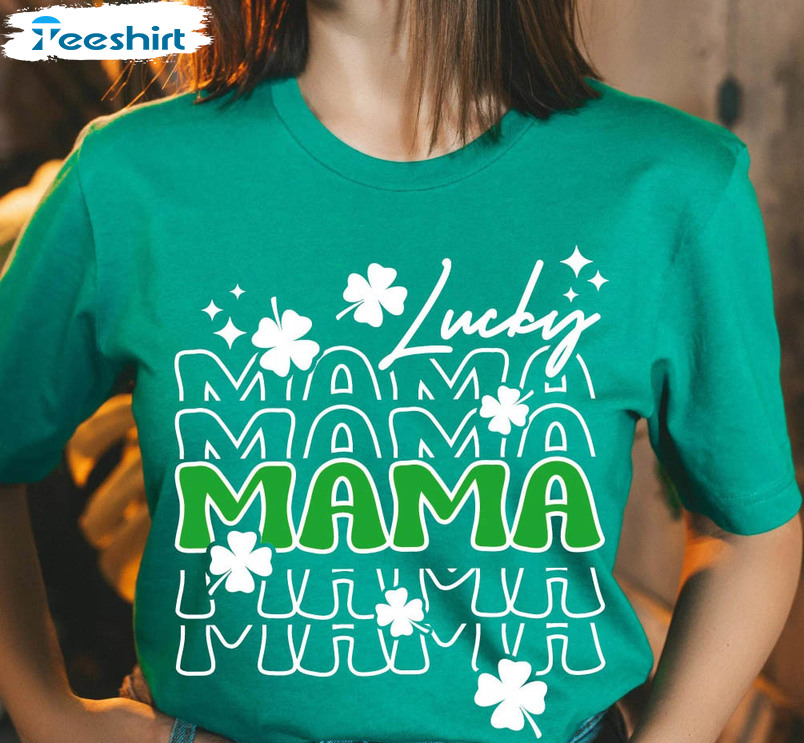 One Lucky Mama Shirt, Retro St Patricks Day Long Sleeve Sweatshirt