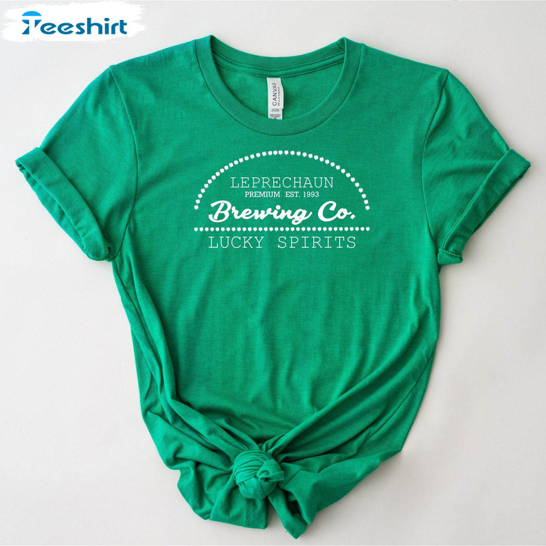 Leprechaun Brewing Co Shirt, Lucky Spirits St Patrick's Day Sweatshirt Short Sleeve