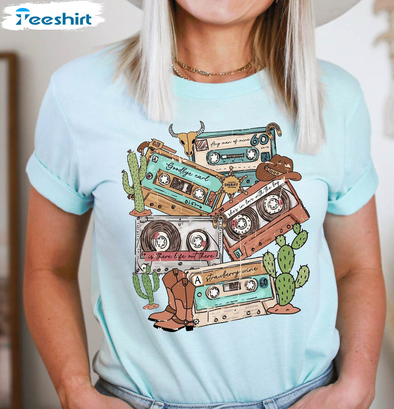 Country Music Mixtapes Shirt, Vintage Unisex Hoodie Crewneck