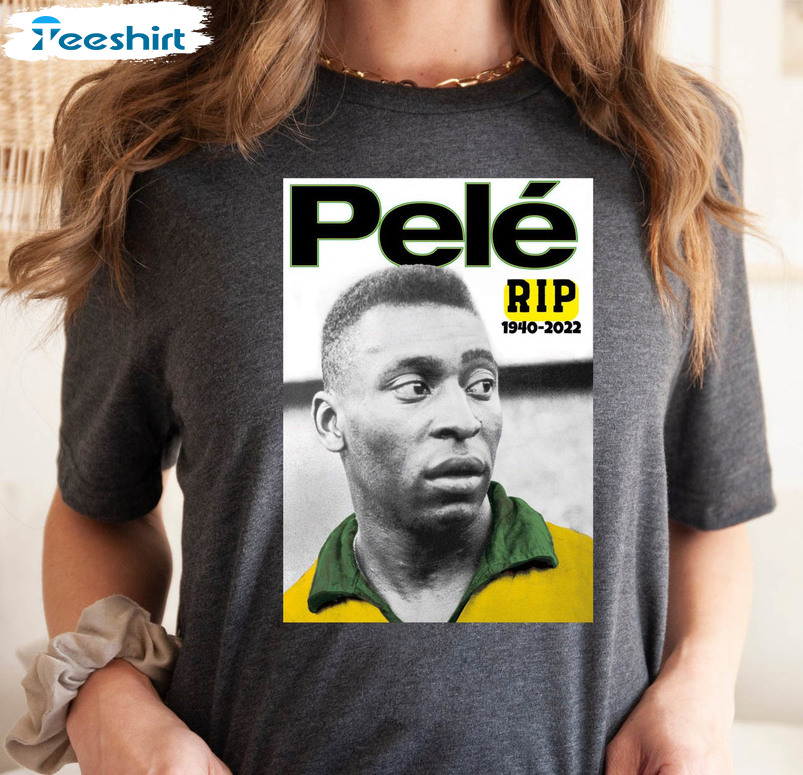 Pele Soccer Shirt , Brazilian Pele Vintage Long Sleeve Unisex T-shirt
