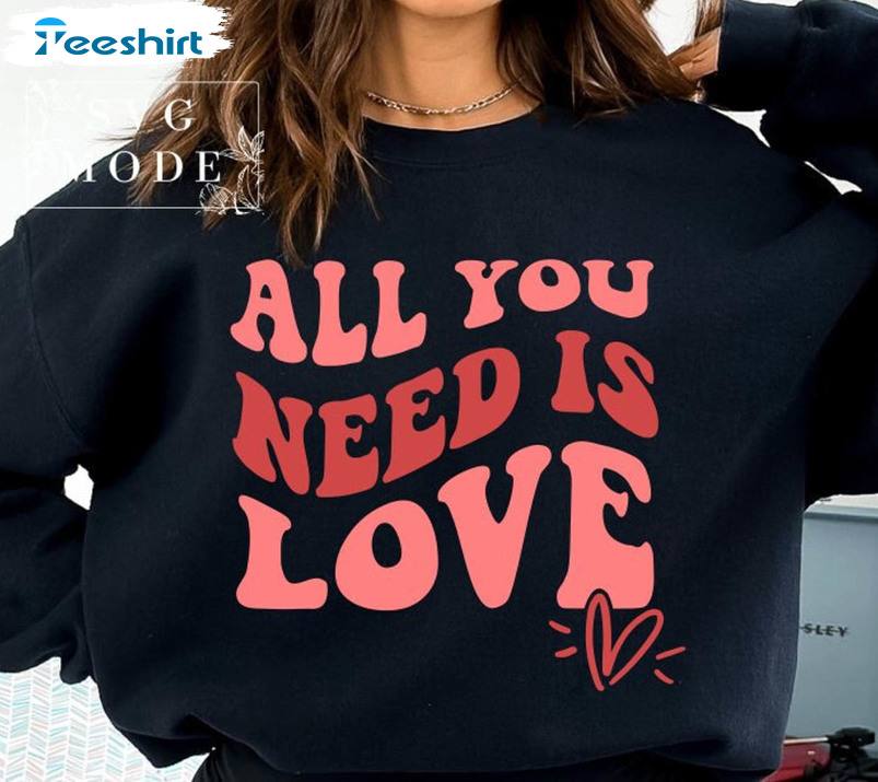 All You Need Is Love Vintage Shirt, Valentine's Day Short Sleeve Unisex T-shirt