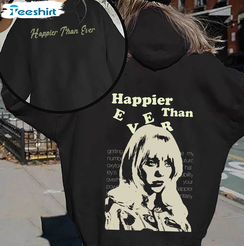 Happier Than Ever Vintage Shirt, I Didn't Change My Number Long Sleeve Unisex Hoodie