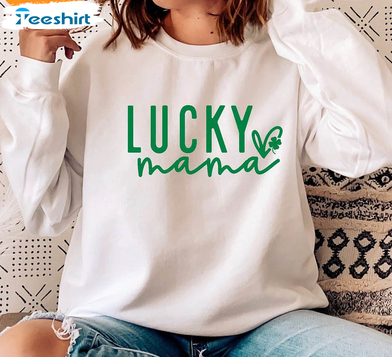 Lucky Mama Sweatshirt, St Patrick's Day Short Sleeve Crewneck
