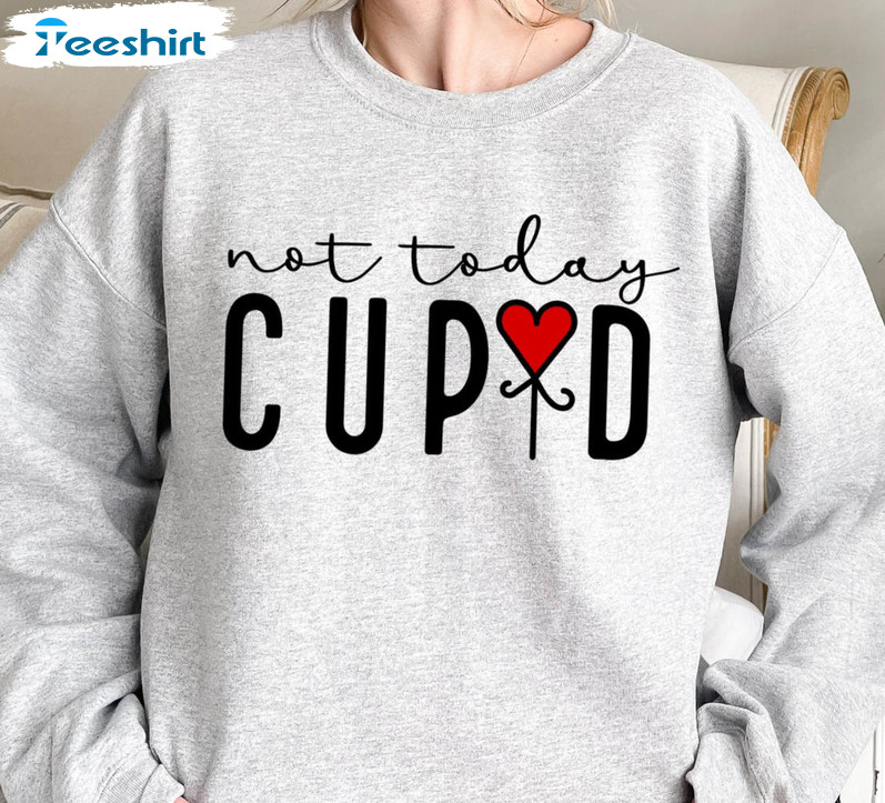 Not Today Cupid Sweatshirt, Funny Valentines Day Unisex T-shirt Unisex Hoodie