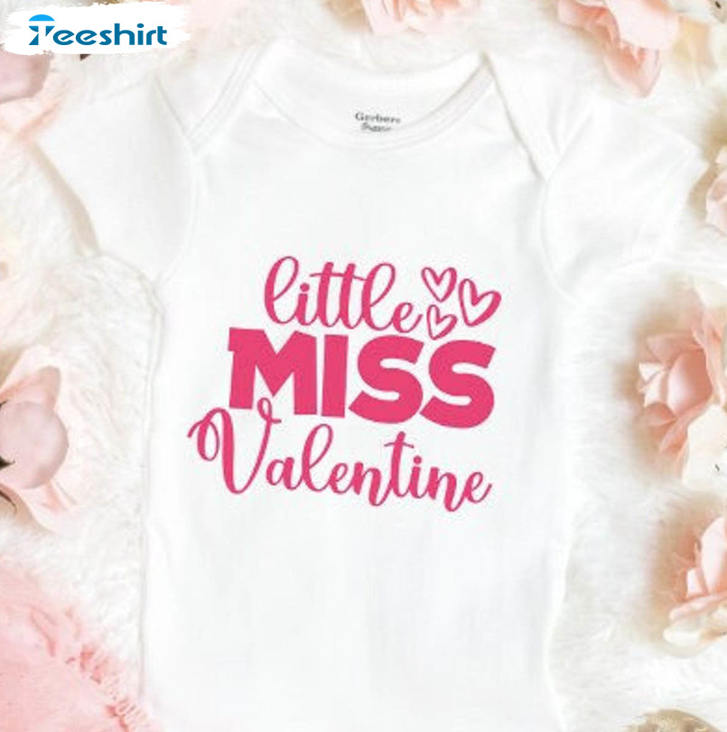 Little Miss Valentine Shirt, Valentines Day Sweater Short Sleeve