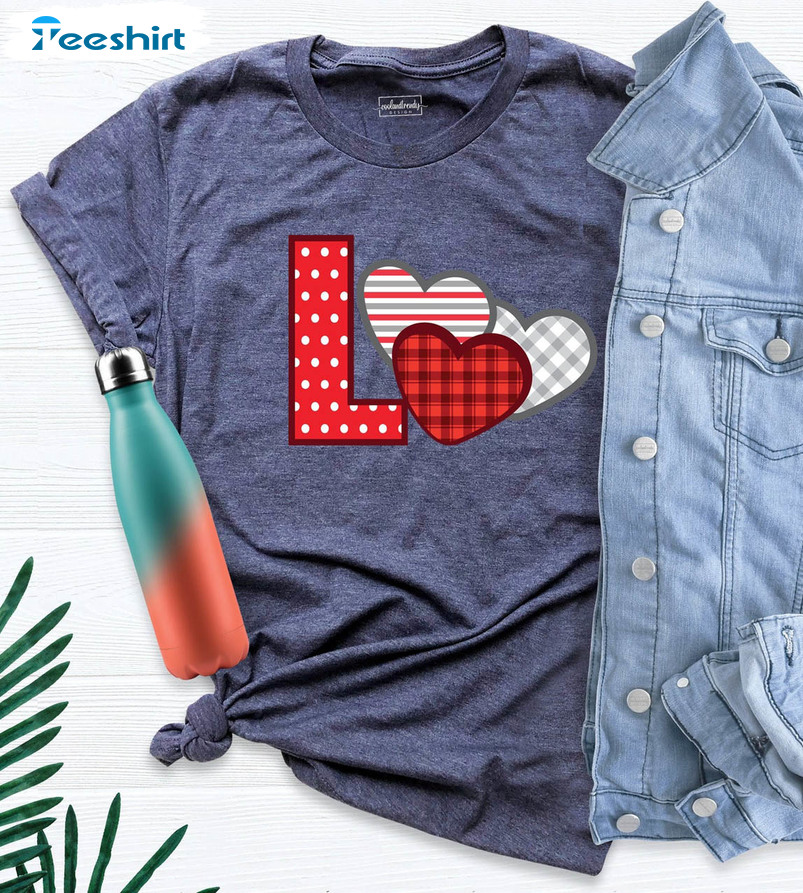 Love Heart Shirt , Buffalo Plaid Valentine's Day Unisex Hoodie Crewneck