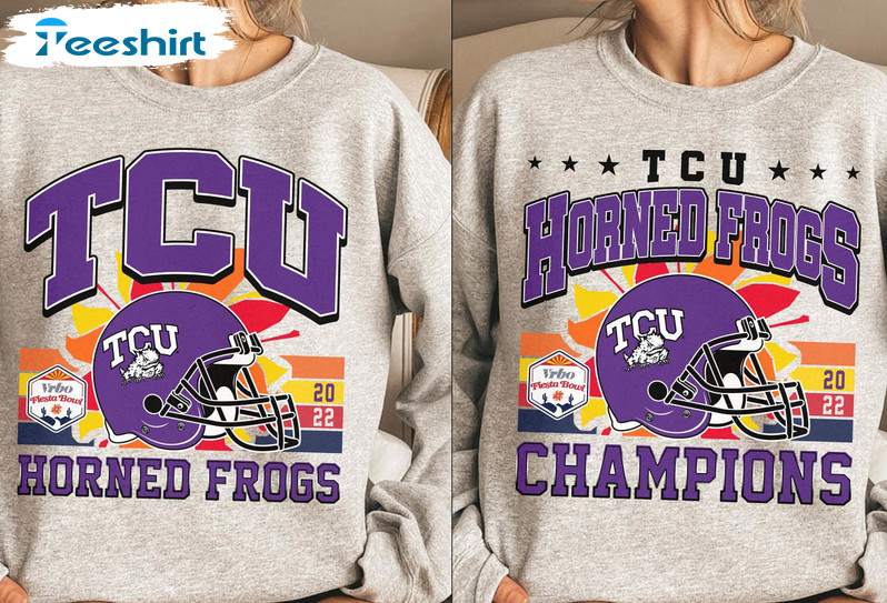 2022 Tcu Football Shirt, Tcu Playoff Semifinal Fiesta Bowl Unisex Hoodie Short Sleeve