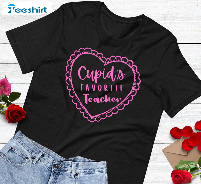 Cupid's Favorite Teacher Vintage Shirt, Teachers Cupid Tee Tops Unisex Hoodie