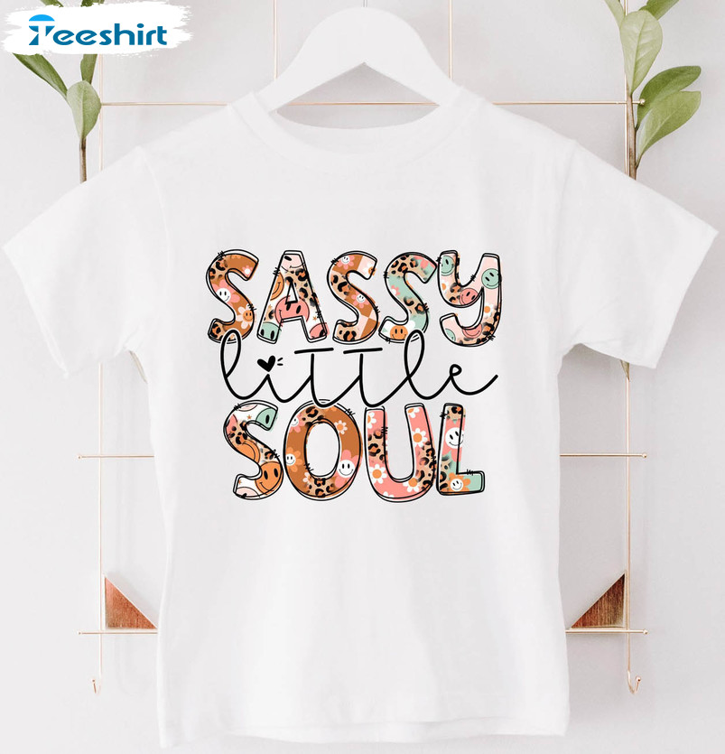 Sassy Little Soul Shirt, Brown Leopard Unisex Hoodie Short Sleeve