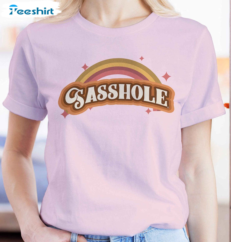 Sasshole Rainbow Shirt, Trending Short Sleeve Unisex Hoodie