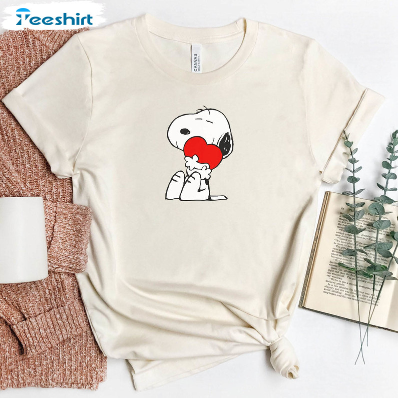 Snoopy Heart Hugs Shirt, Snoopy Valentines Long Sleeve Unisex T-shirt
