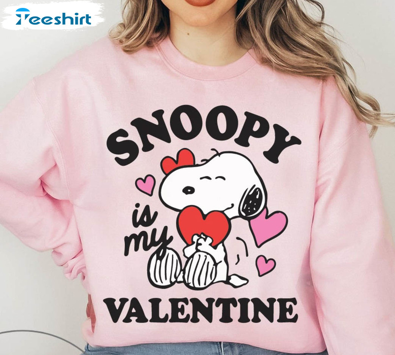 Snoopy Is My Valentine Shirt, Peanuts Charlie Brown Unisex T-shirt Short Sleeve