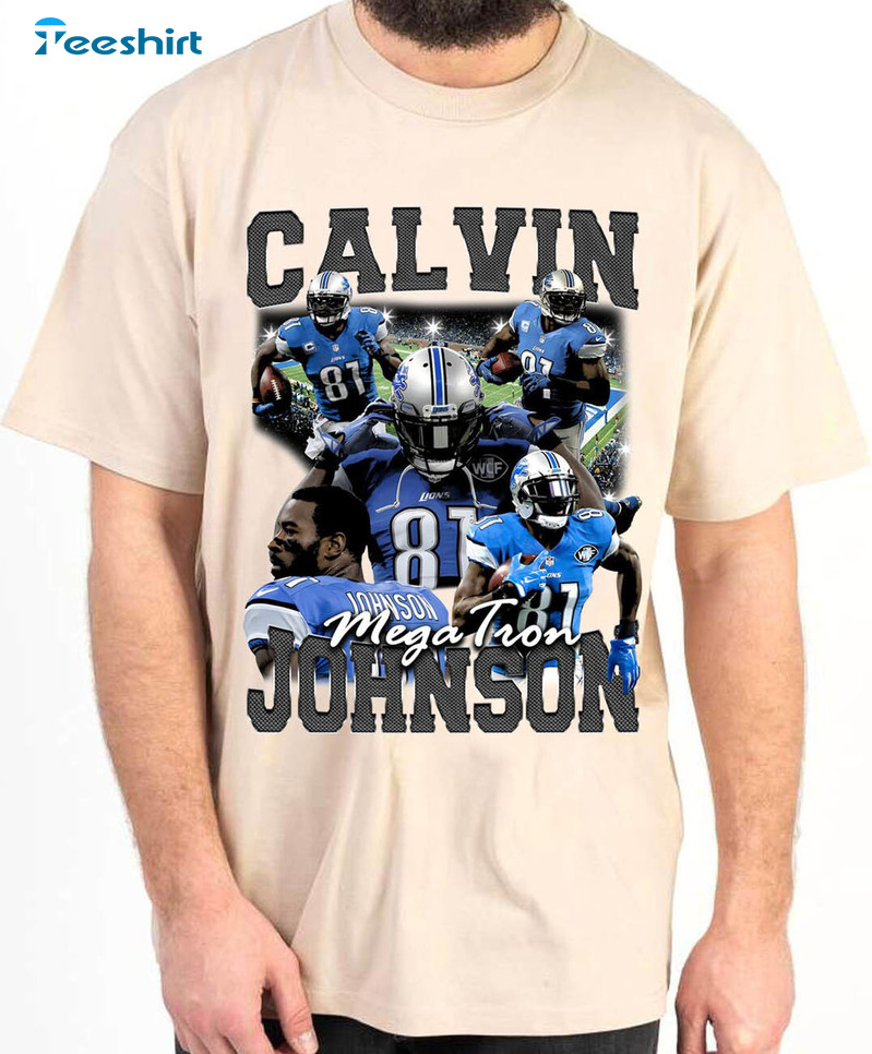 Calvin Johnson Shirt, Vintage Calvin Johnson Player Long Sleeve Unisex T-shirt