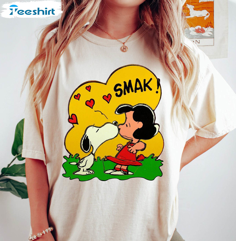 Smak Valentines Day Shirt, Cute Snoopy Dog Valentines Crewneck Unisex Hoodie