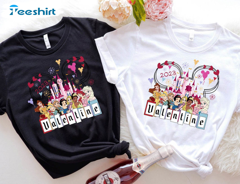 Disney Princesses Valentine Shirt, 2023 Disney Vacation Unisex T-shirt Long Sleeve