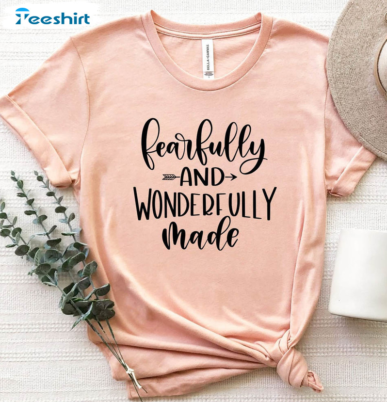 Fearfully And Wonderfully Made Vintage Shirt, Christian Unisex T-shirt Short Sleeve