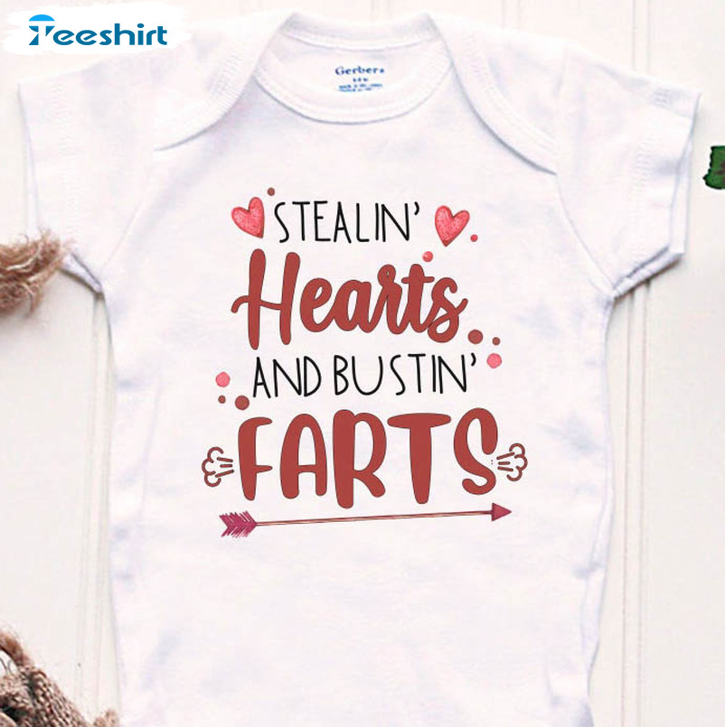 Stealin' Hearts And Bustin' Farts Shirt, Funny Baby Long Sleeve Unisex T-shirt