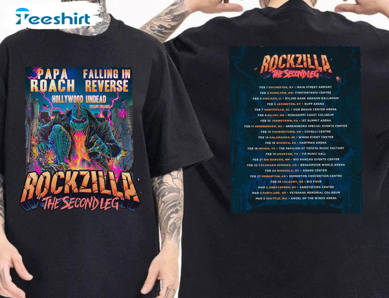 Rockzilla The Second Leg Tour 2023 Shirt, Trending Unisex Hoodie Tee Tops