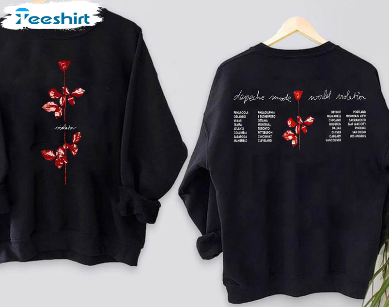 Vintage 1990 Depeche Mode Shirt, World Violator Concert Sweatshirt Short Sleeve