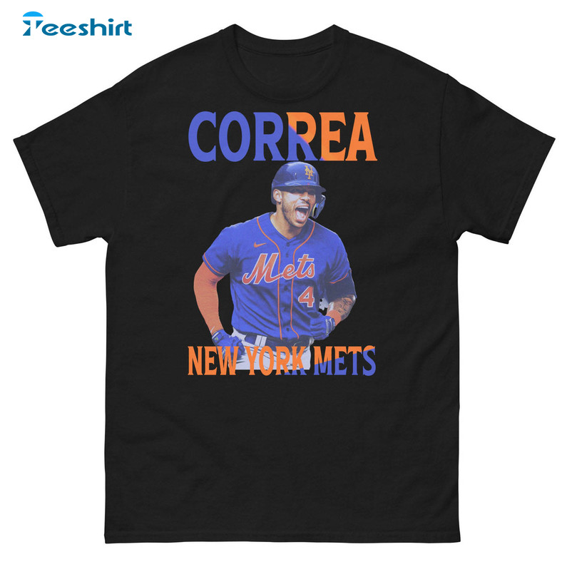 Correa New York Mets Shirt, Vintage Carlos Short Sleeve Sweatshirt