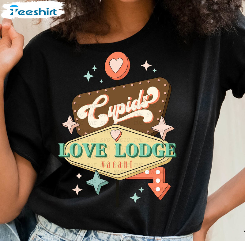 Cupids Love Lodge Shirt, Xoxo Valentines Long Sleeve Crewneck