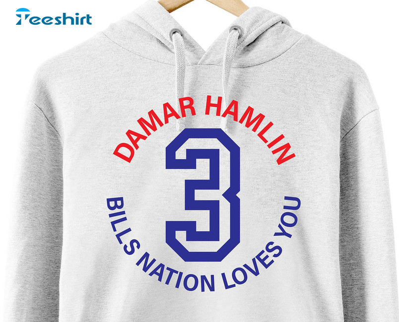 Damar Hamlin Bills Nation Loves You Shirt, Silhouette Unisex T-shirt Unisex Hoodie