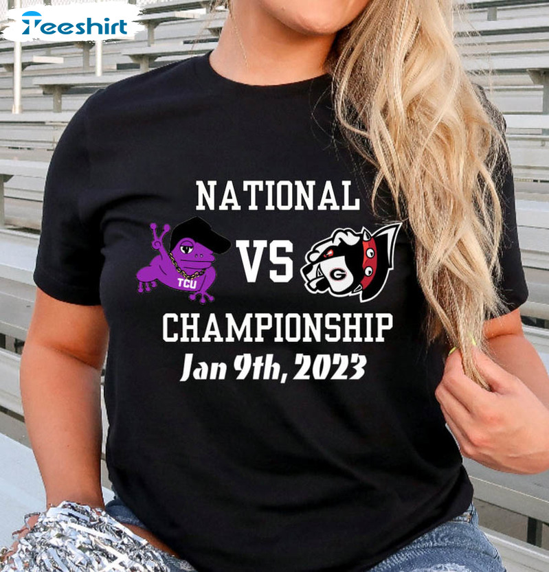 Ncaa Football Championship Shirt, Tcu Horned Frogs Vs Georgia Bulldogs Unisex Hoodie Crewneck