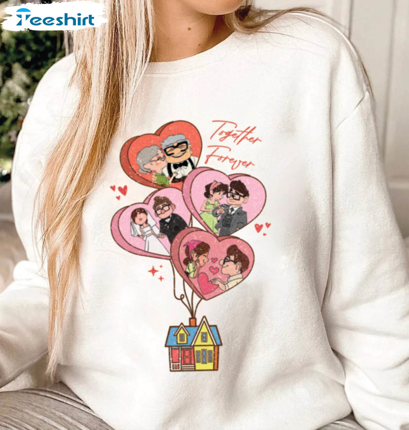 Disney Valentine's Day Shirt, Together Forever Vintage Carl And Ellie Unisex T-shirt Long Sleeve